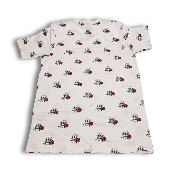Eighty Brand Men’s White Skull & Rose T-Shirt Size Large - Picture 3 of 3